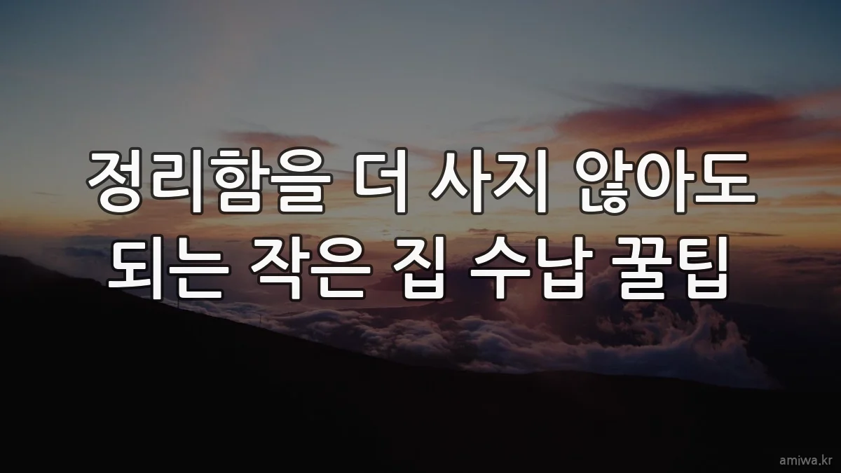 정리함을 더 사지 않아도 되는 작은 집 수납 꿀팁
