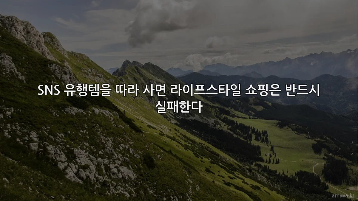 SNS 유행템을 따라 사면 라이프스타일 쇼핑은 반드시 실패한다