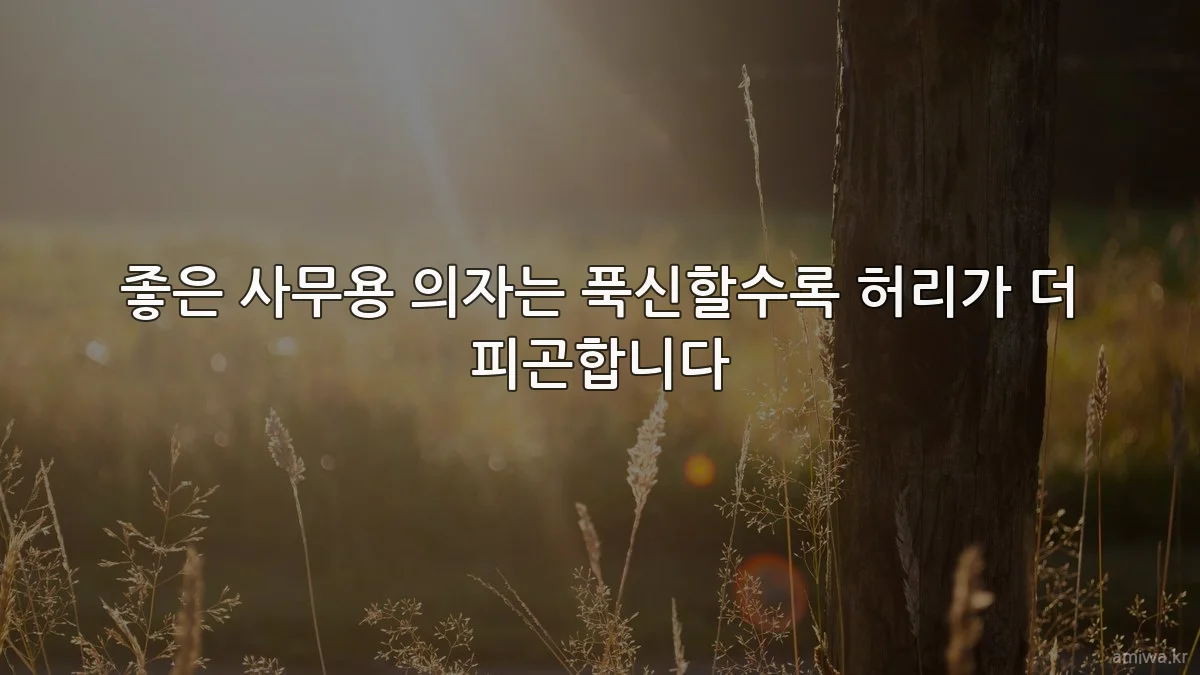 좋은 사무용 의자는 푹신할수록 허리가 더 피곤합니다