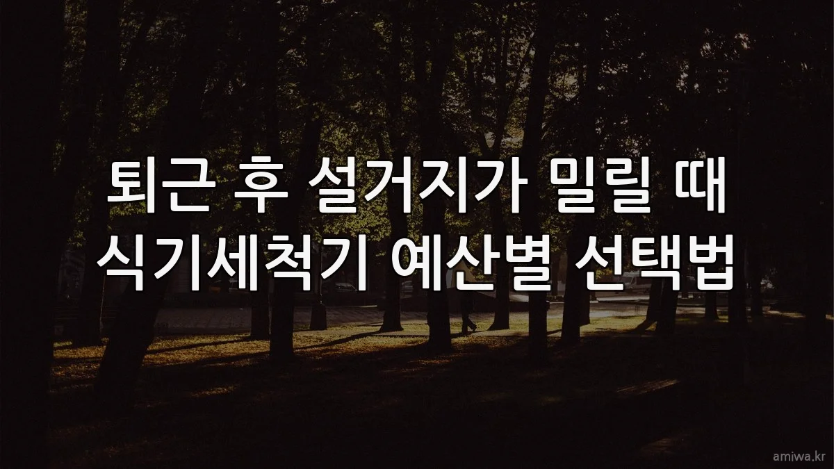 퇴근 후 설거지가 밀릴 때 식기세척기 예산별 선택법