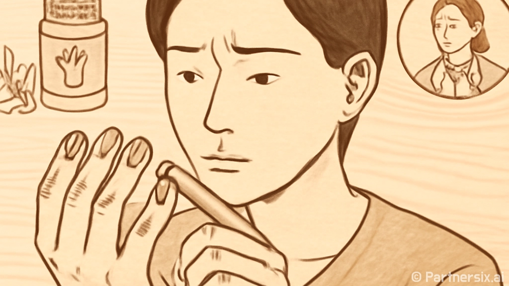 손톱에 검은 세로줄…