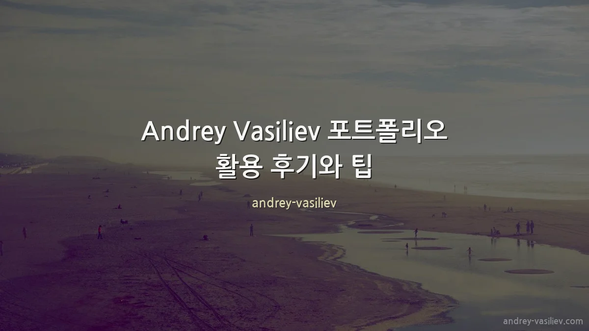 Andrey Vasiliev 포트폴리오 활용 후기와 팁