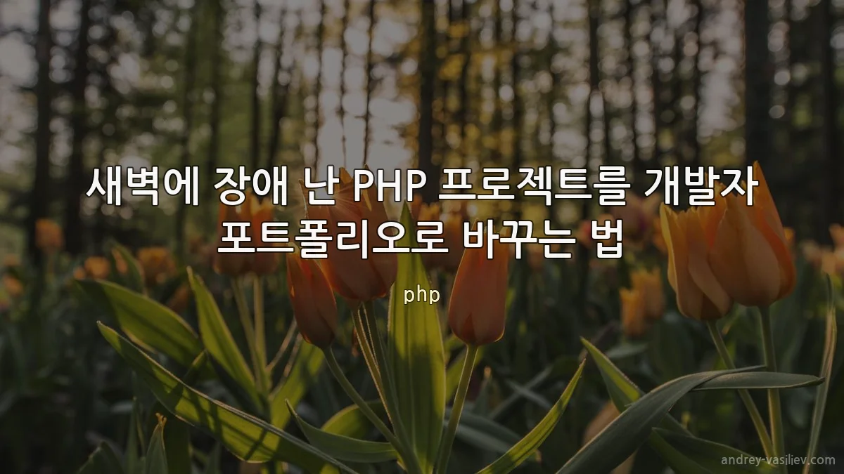 새벽에 장애 난 PHP 프로젝트를 개발자 포트폴리오로 바꾸는 법