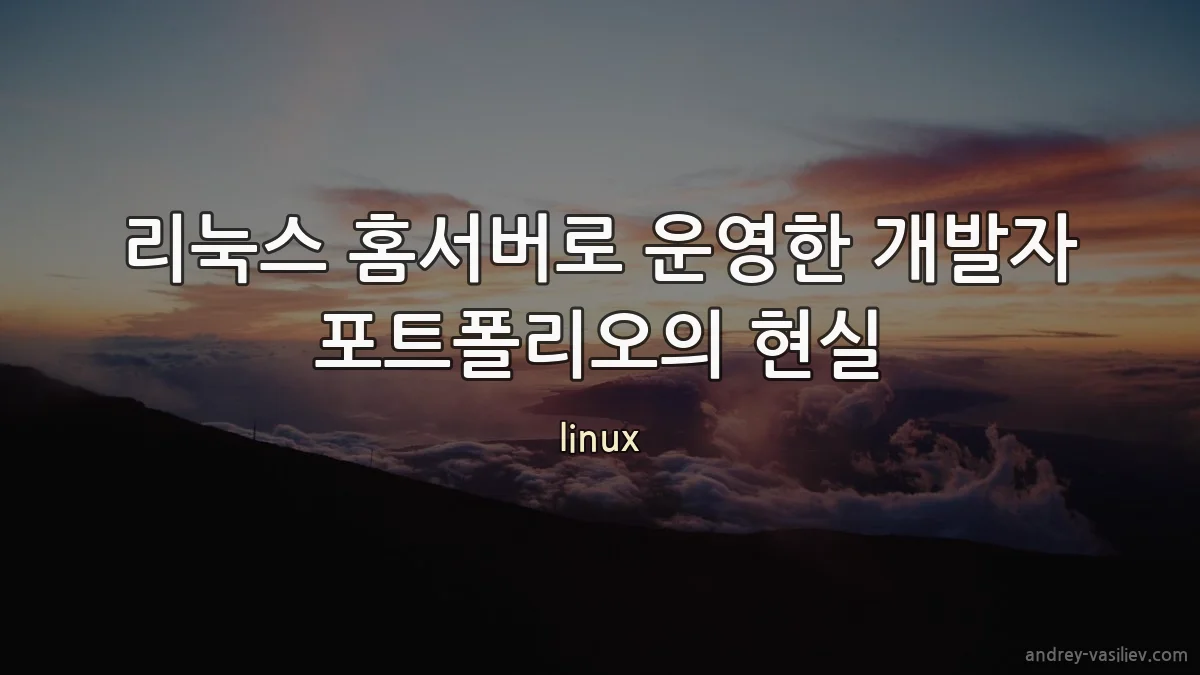 리눅스 홈서버로 운영한 개발자 포트폴리오의 현실