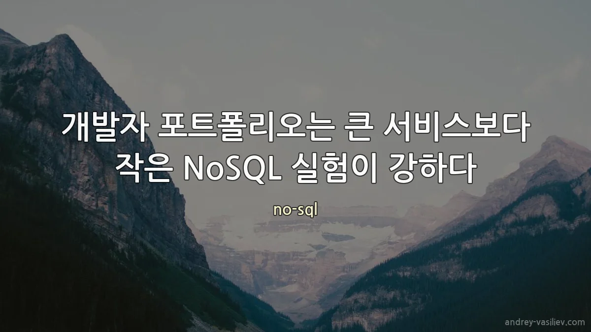 개발자 포트폴리오는 큰 서비스보다 작은 NoSQL 실험이 강하다