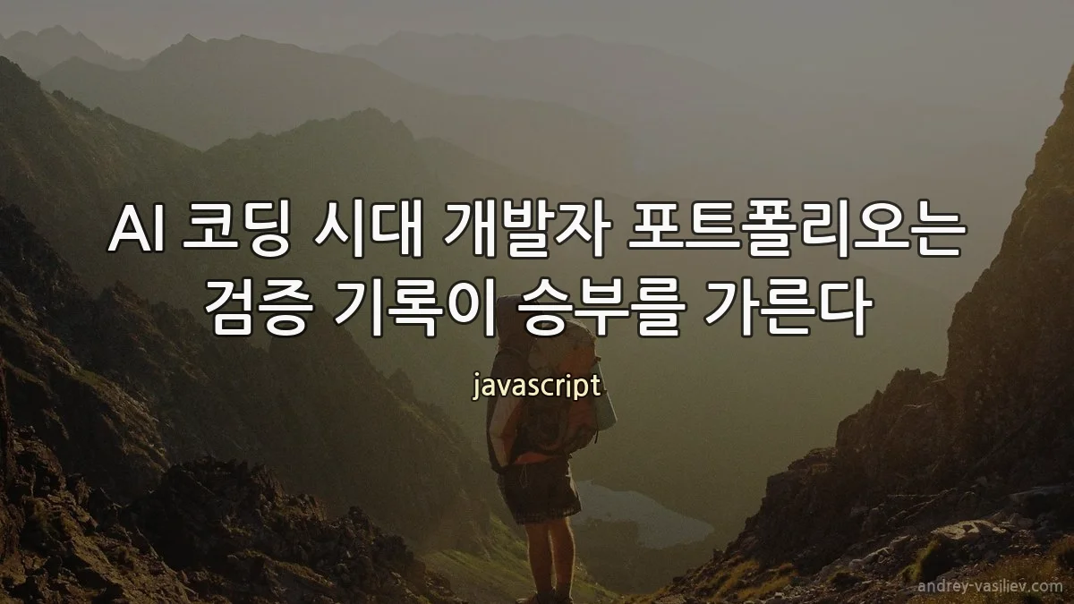 AI 코딩 시대 개발자 포트폴리오는 검증 기록이 승부를 가른다