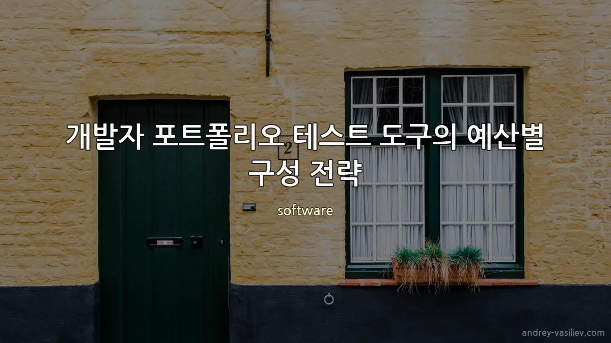 개발자 포트폴리오 테스트 도구의 예산별 구성 전략