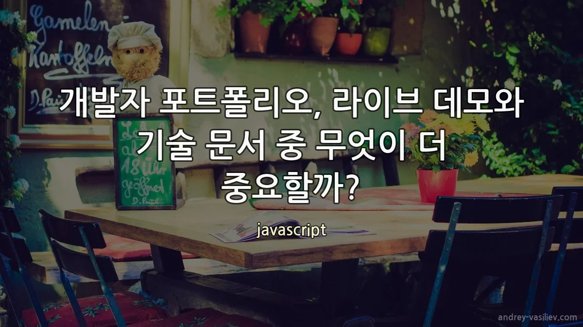 개발자 포트폴리오, 라이브 데모와 기술 문서 중 무엇이 더 중요할까?