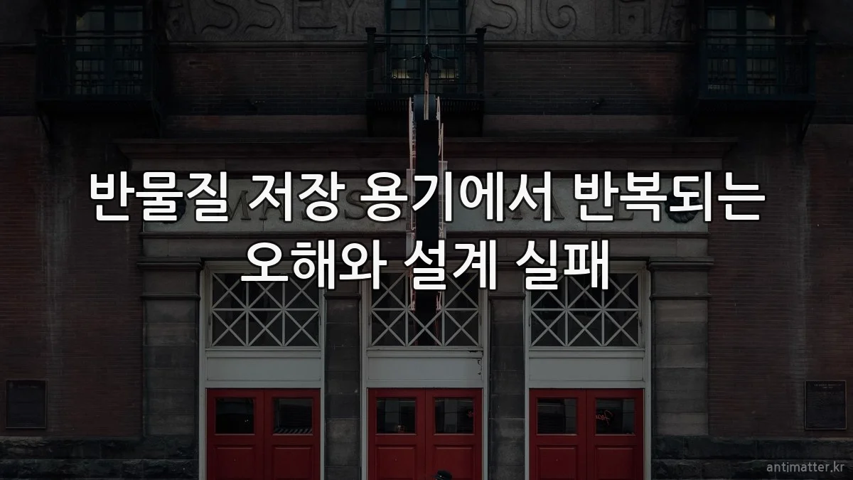 반물질 저장 용기에서 반복되는 오해와 설계 실패