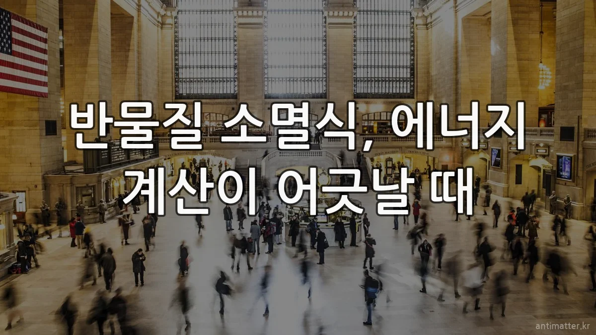 반물질 소멸식, 에너지 계산이 어긋날 때