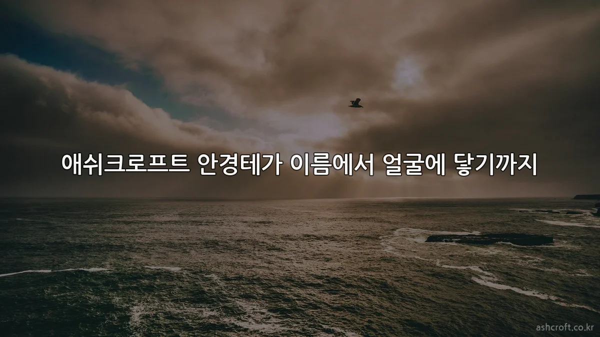 애쉬크로프트 안경테가 이름에서 얼굴에 닿기까지