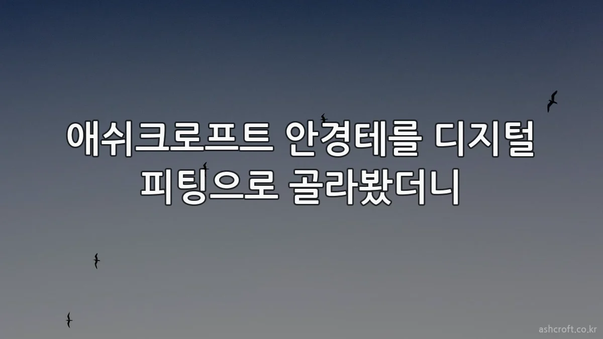 애쉬크로프트 안경테를 디지털 피팅으로 골라봤더니
