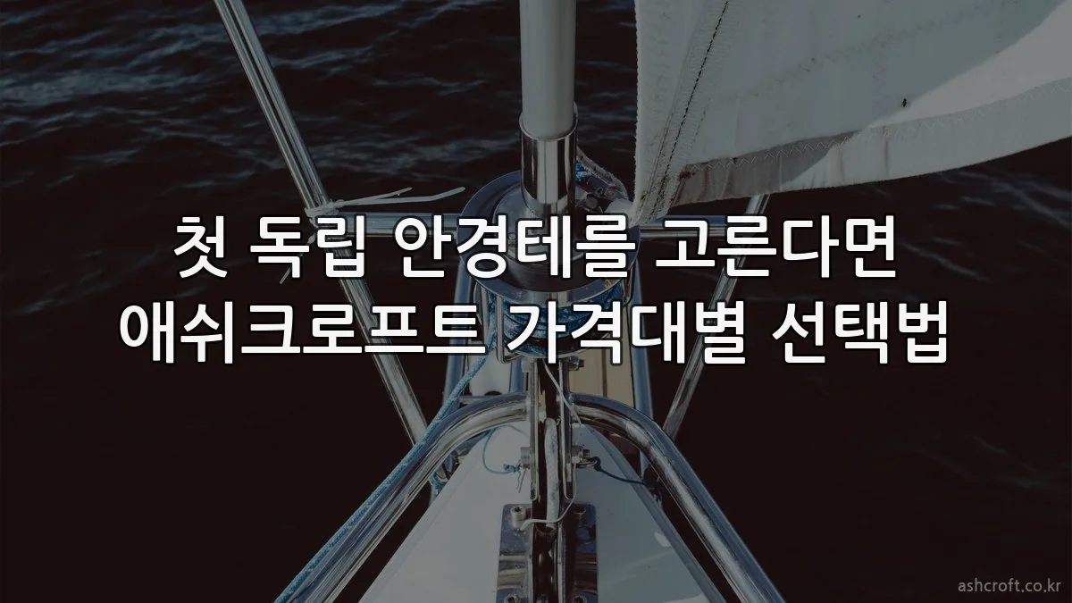 첫 독립 안경테를 고른다면 애쉬크로프트 가격대별 선택법
