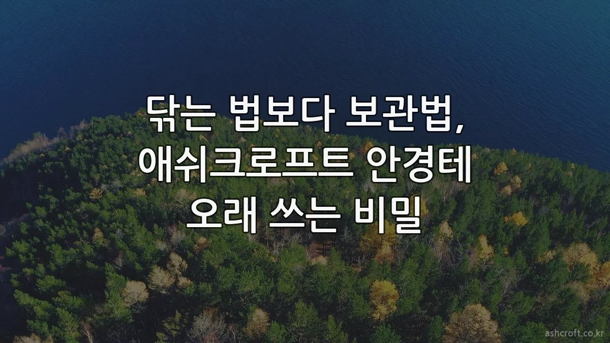 닦는 법보다 보관법, 애쉬크로프트 안경테 오래 쓰는 비밀