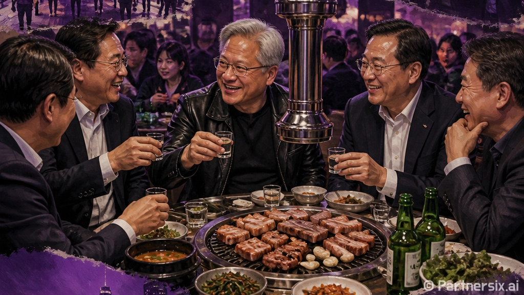 젠슨황 고기집 찾는 방법, 홍대 삼겹살 회동이 뜬 이유