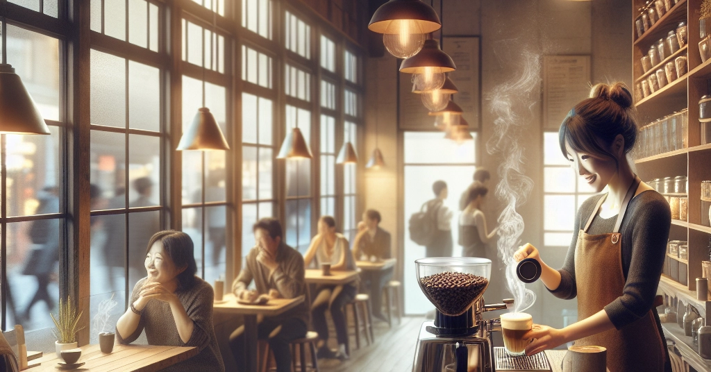 커피원두, 카페 창…
