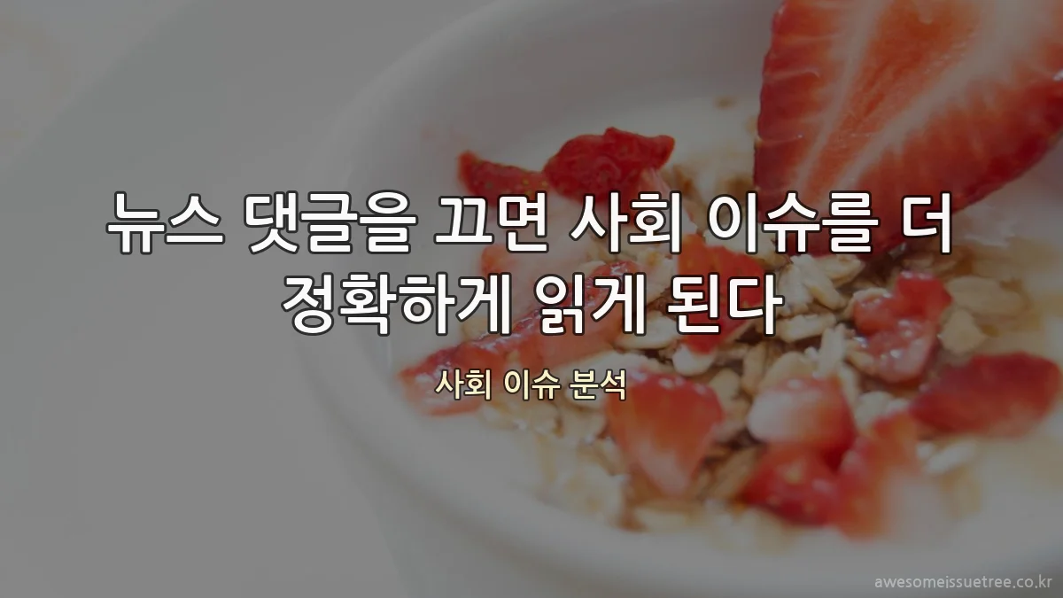 뉴스 댓글을 끄면 사회 이슈를 더 정확하게 읽게 된다