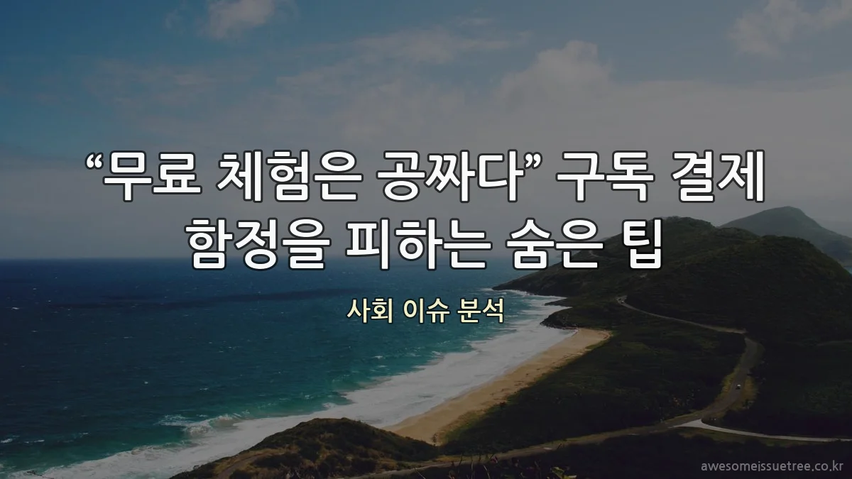 “무료 체험은 공짜다” 구독 결제 함정을 피하는 숨은 팁