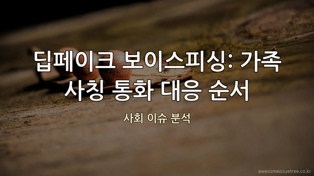 딥페이크 보이스피싱: 가족 사칭 통화 대응 순서