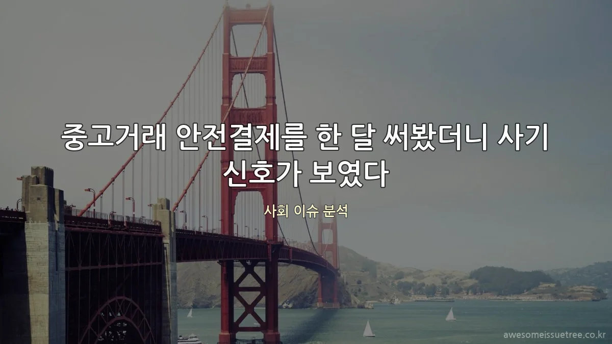 중고거래 안전결제를 한 달 써봤더니 사기 신호가 보였다