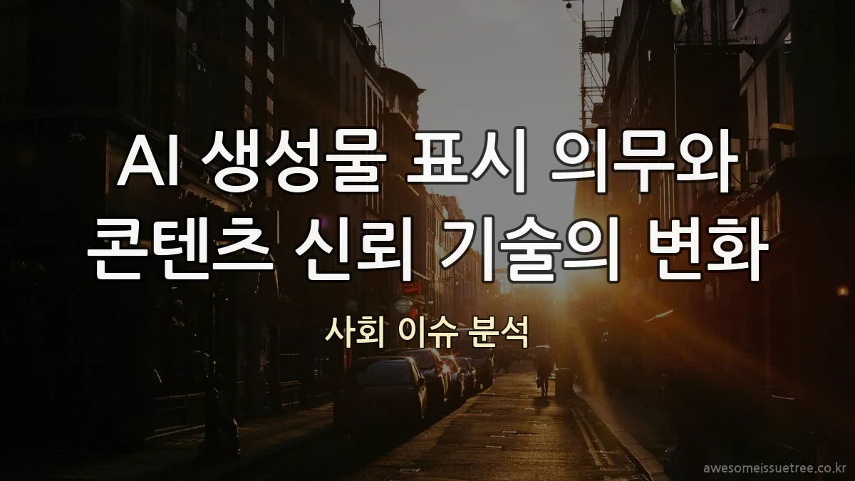 AI 생성물 표시 의무와 콘텐츠 신뢰 기술의 변화