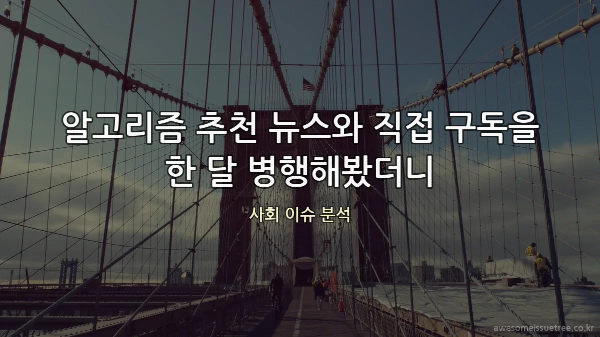 알고리즘 추천 뉴스와 직접 구독을 한 달 병행해봤더니