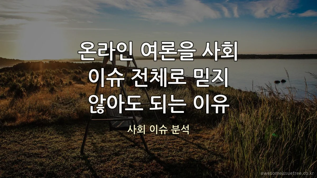 온라인 여론을 사회 이슈 전체로 믿지 않아도 되는 이유