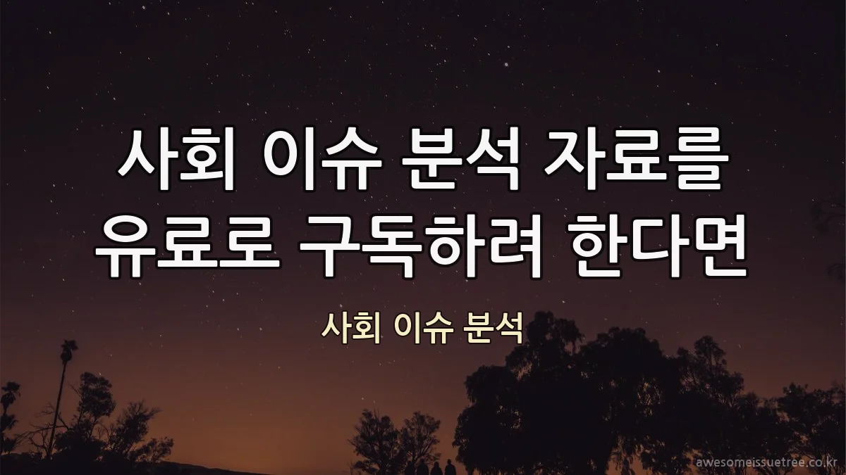 사회 이슈 분석 자료를 유료로 구독하려 한다면