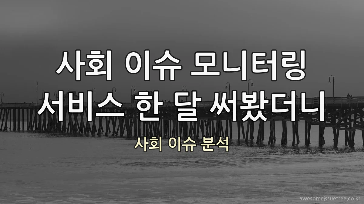 사회 이슈 모니터링 서비스 한 달 써봤더니