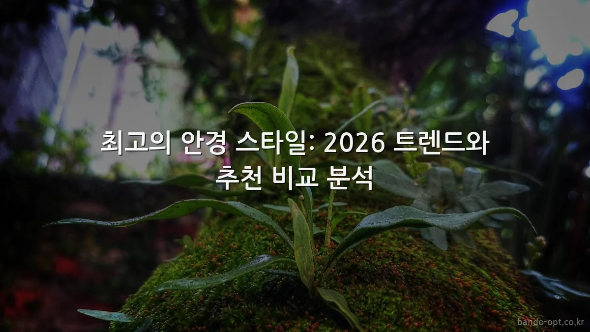 최고의 안경 스타일: 2026 트렌드와 추천 비교 분석
