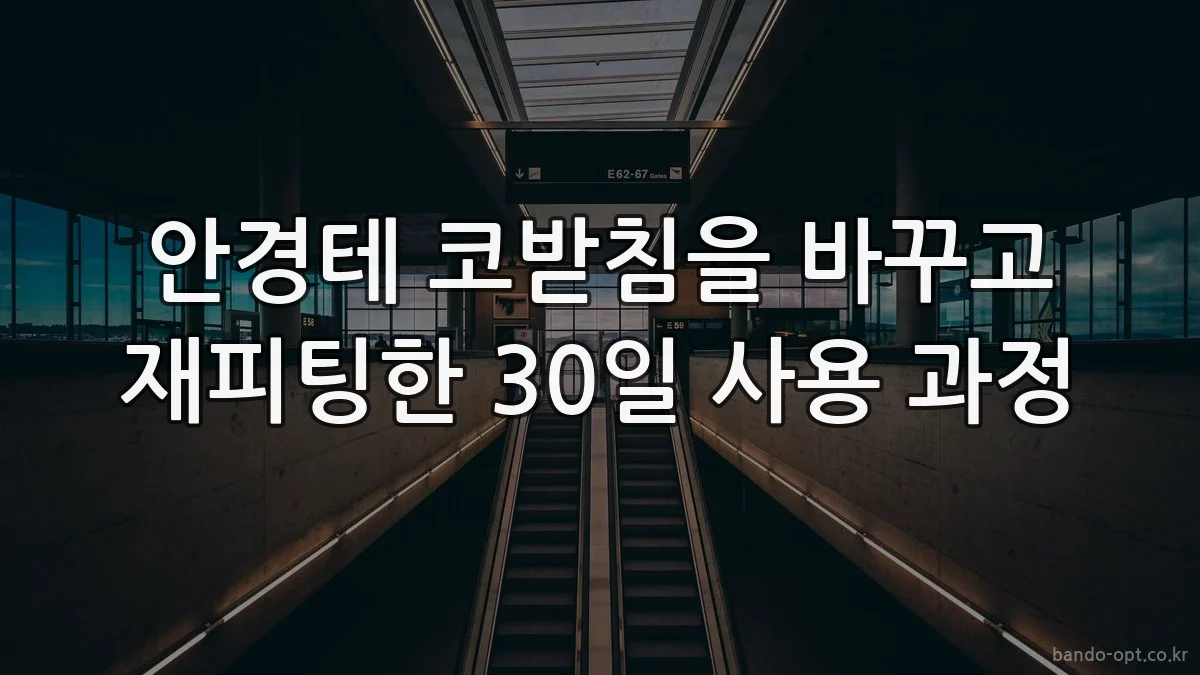 안경테 코받침을 바꾸고 재피팅한 30일 사용 과정