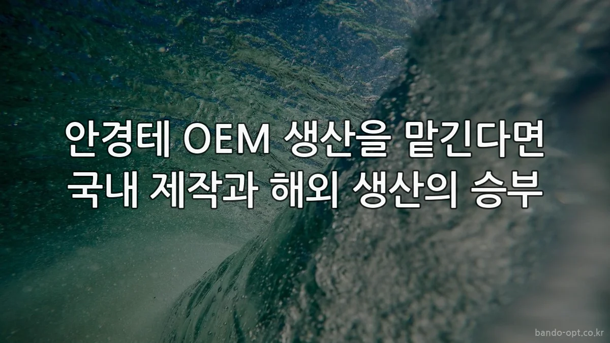 안경테 OEM 생산을 맡긴다면 국내 제작과 해외 생산의 승부