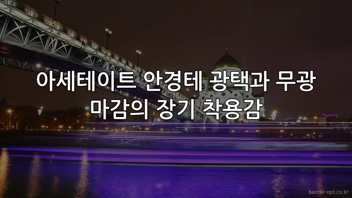 아세테이트 안경테 광택과 무광 마감의 장기 착용감