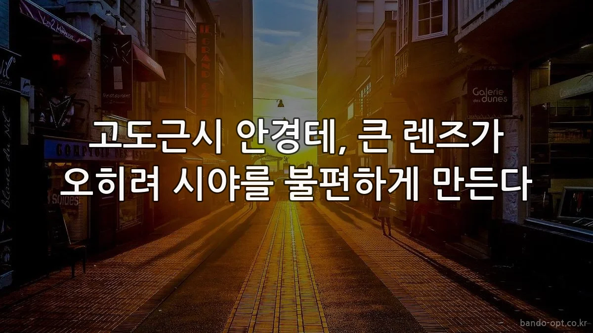 고도근시 안경테, 큰 렌즈가 오히려 시야를 불편하게 만든다