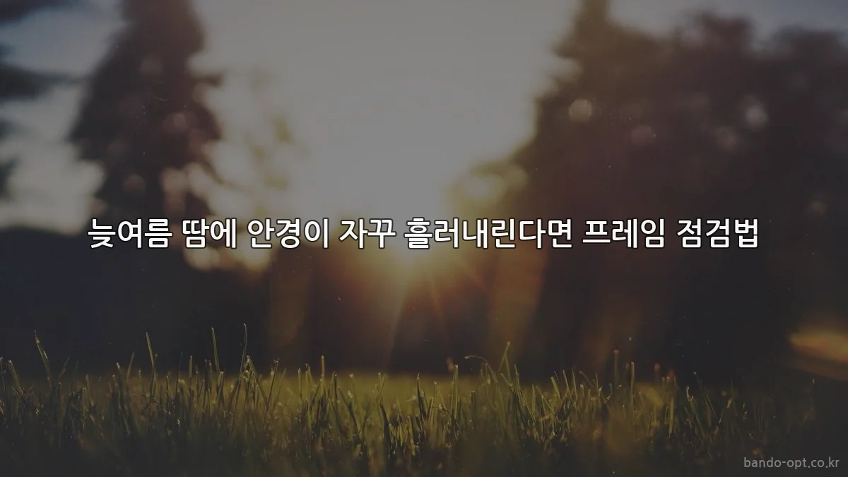 늦여름 땀에 안경이 자꾸 흘러내린다면 프레임 점검법