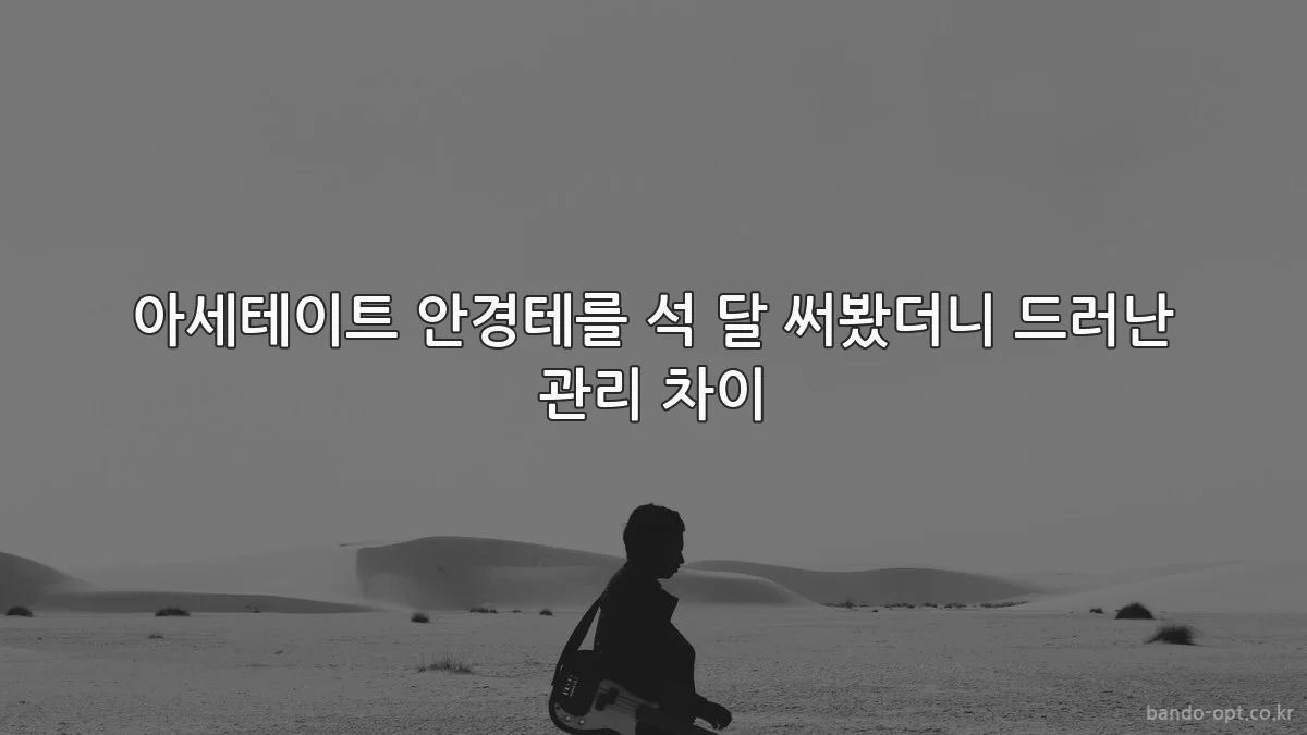 아세테이트 안경테를 석 달 써봤더니 드러난 관리 차이
