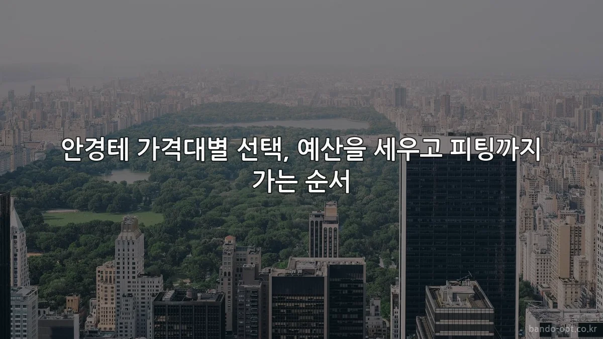 안경테 가격대별 선택, 예산을 세우고 피팅까지 가는 순서