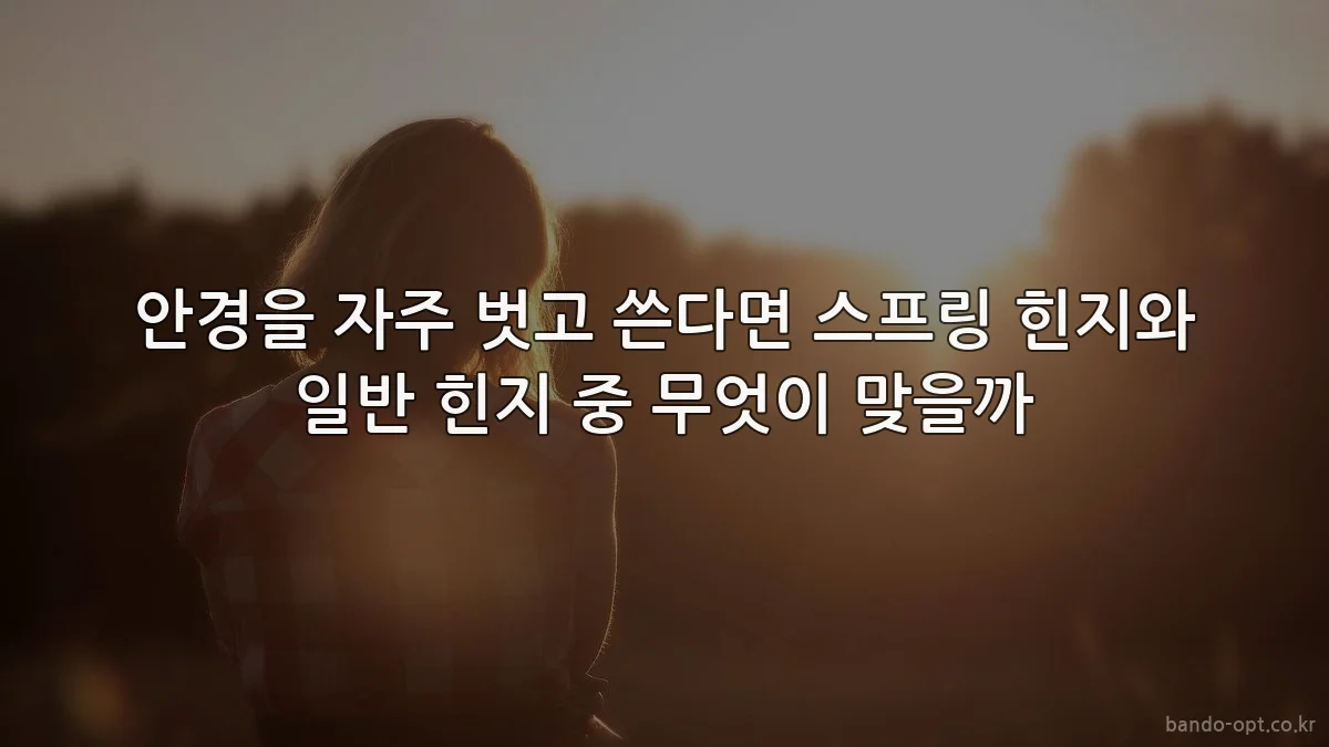 안경을 자주 벗고 쓴다면 스프링 힌지와 일반 힌지 중 무엇이 맞을까