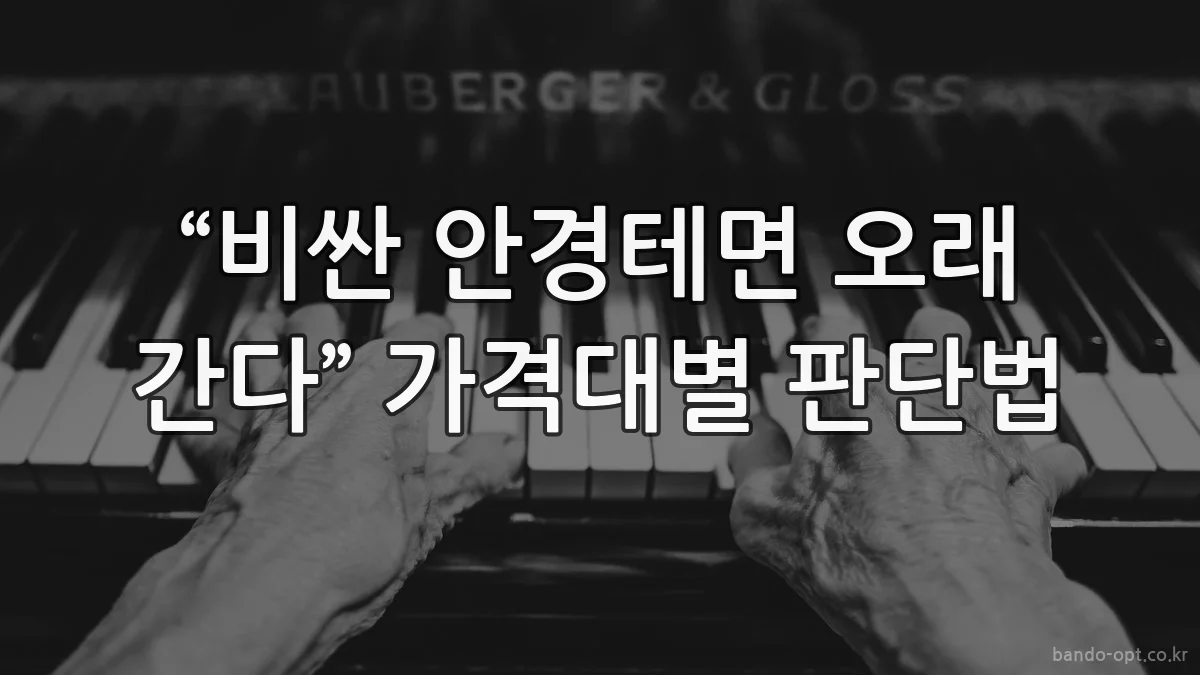 “비싼 안경테면 오래 간다” 가격대별 판단법