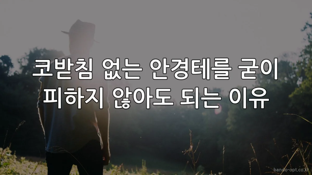 코받침 없는 안경테를 굳이 피하지 않아도 되는 이유