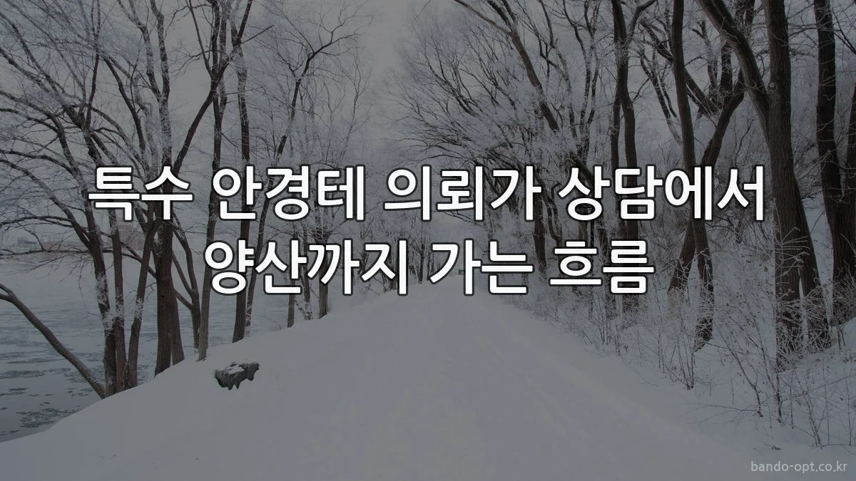 특수 안경테 의뢰가 상담에서 양산까지 가는 흐름