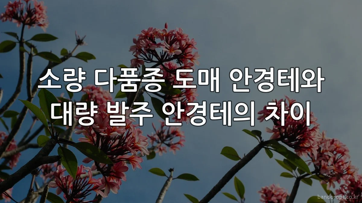 소량 다품종 도매 안경테와 대량 발주 안경테의 차이
