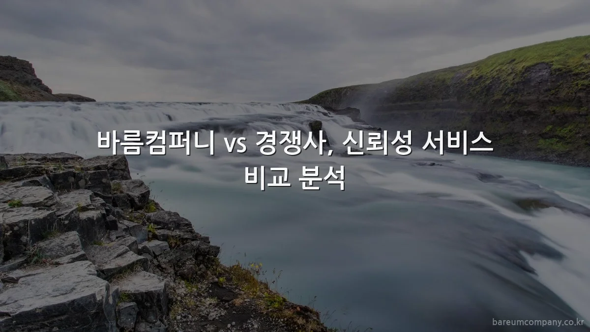 바름컴퍼니 vs 경쟁사, 신뢰성 서비스 비교 분석