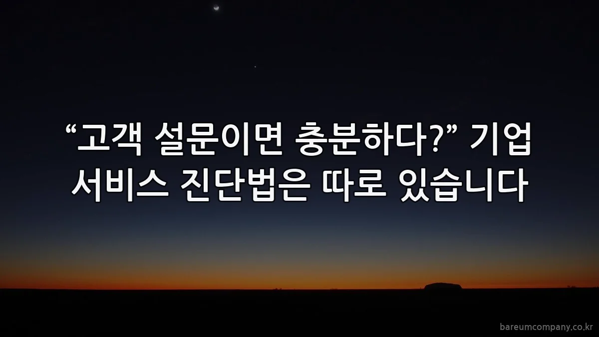 “고객 설문이면 충분하다?” 기업 서비스 진단법은 따로 있습니다