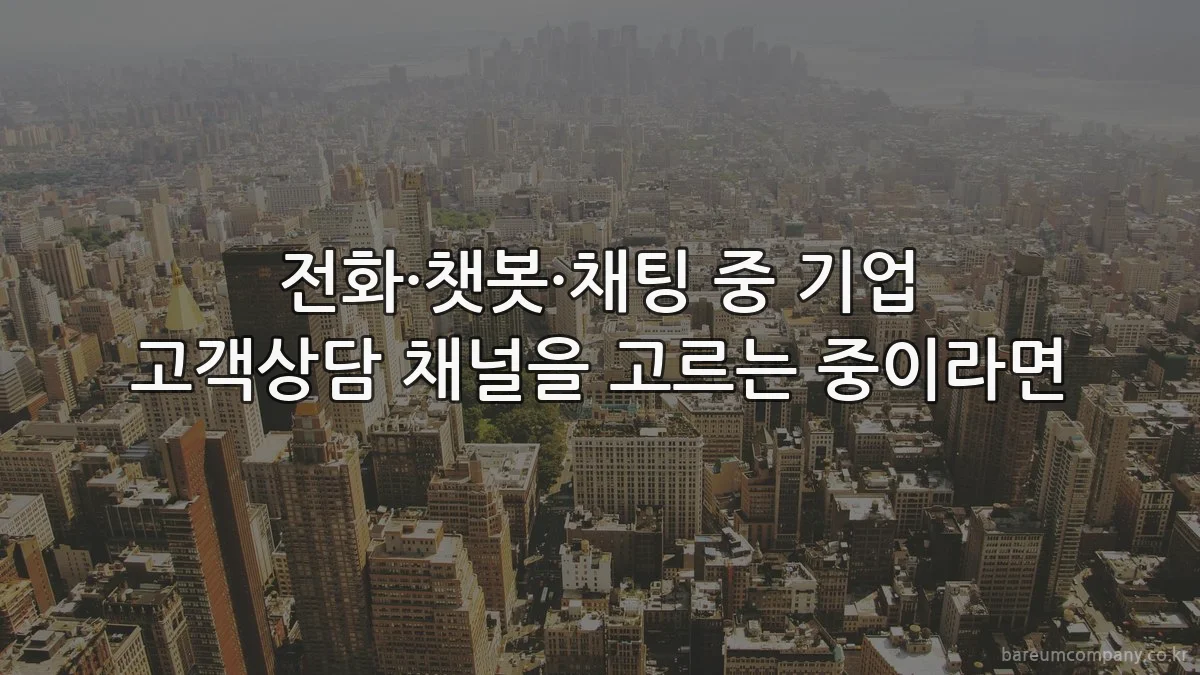 전화·챗봇·채팅 중 기업 고객상담 채널을 고르는 중이라면