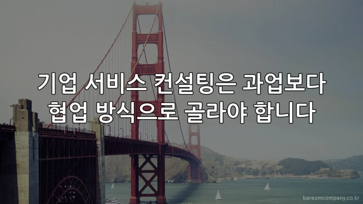 기업 서비스 컨설팅은 과업보다 협업 방식으로 골라야 합니다
