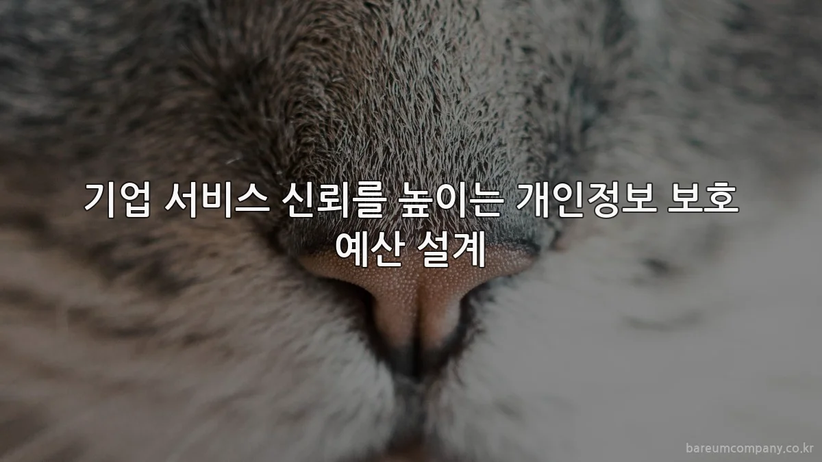 기업 서비스 신뢰를 높이는 개인정보 보호 예산 설계
