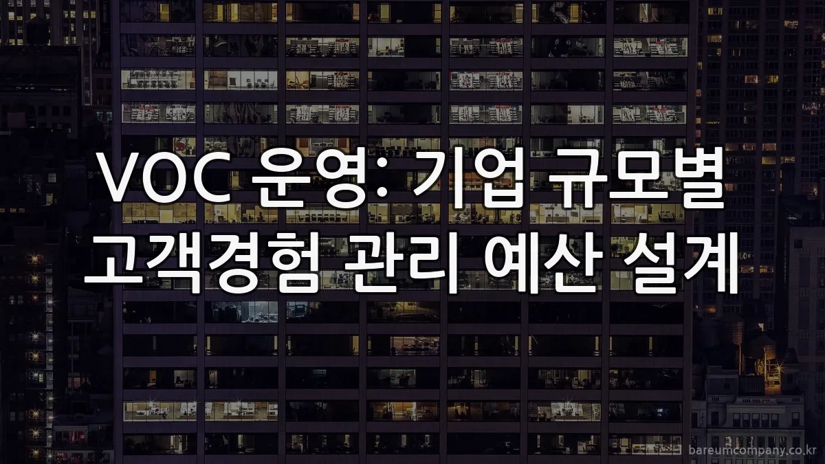 VOC 운영: 기업 규모별 고객경험 관리 예산 설계