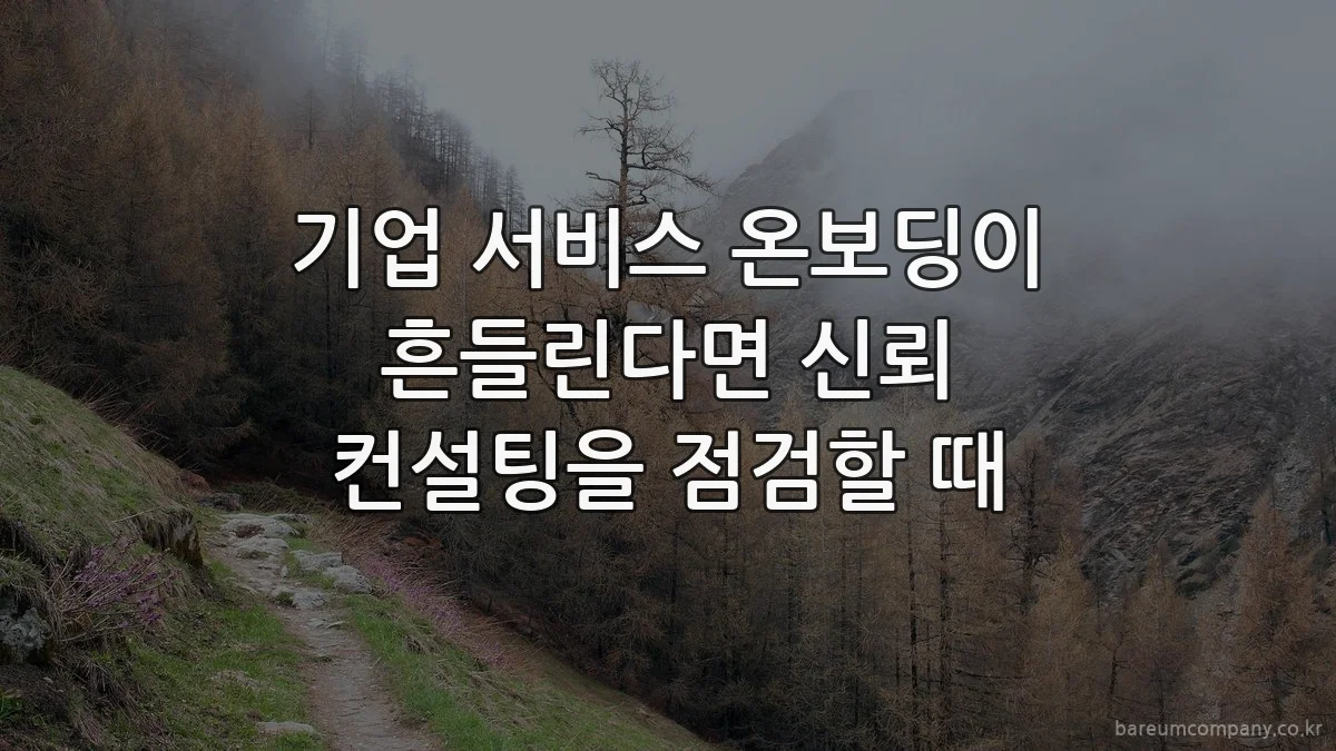 기업 서비스 온보딩이 흔들린다면 신뢰 컨설팅을 점검할 때