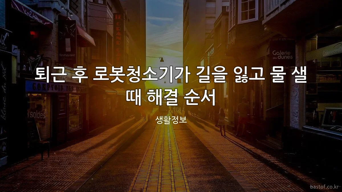 퇴근 후 로봇청소기가 길을 잃고 물 샐 때 해결 순서